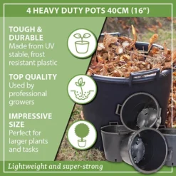 4 Heavy Duty Pots 40cm (16in) -Gardenista Store 130011 4