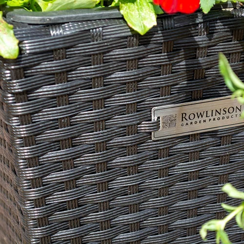 Square Rattan Planter In Black Weave-Pack Of 2 3 Square Rattan Planter In Black Weave-Pack Of 2 - Image 3