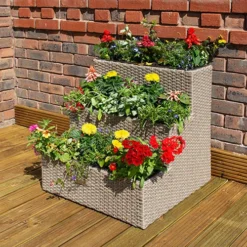 Tiered Rattan Planter In Natural -Gardenista Store 161443 2
