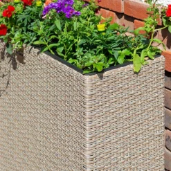 Tall Rattan Planter In Natural Weave 5 Tall Rattan Planter In Natural Weave -Gardenista Store 161445 2